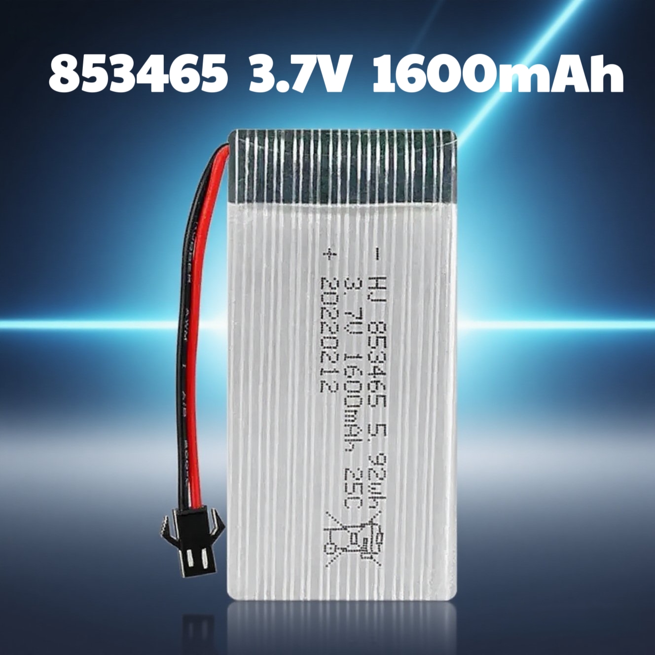 Drone Aircraft Jjrc - Batteria per Aeromodelli 853465, 3.7V 1600mAh