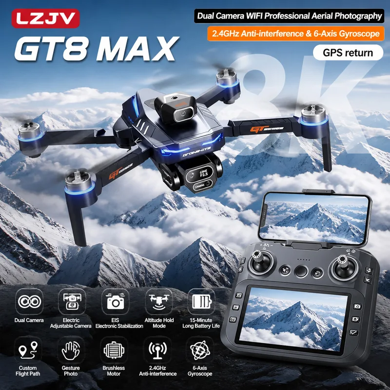 Drone Rc S156 - Drone Pieghevole GT8 Max con Doppia